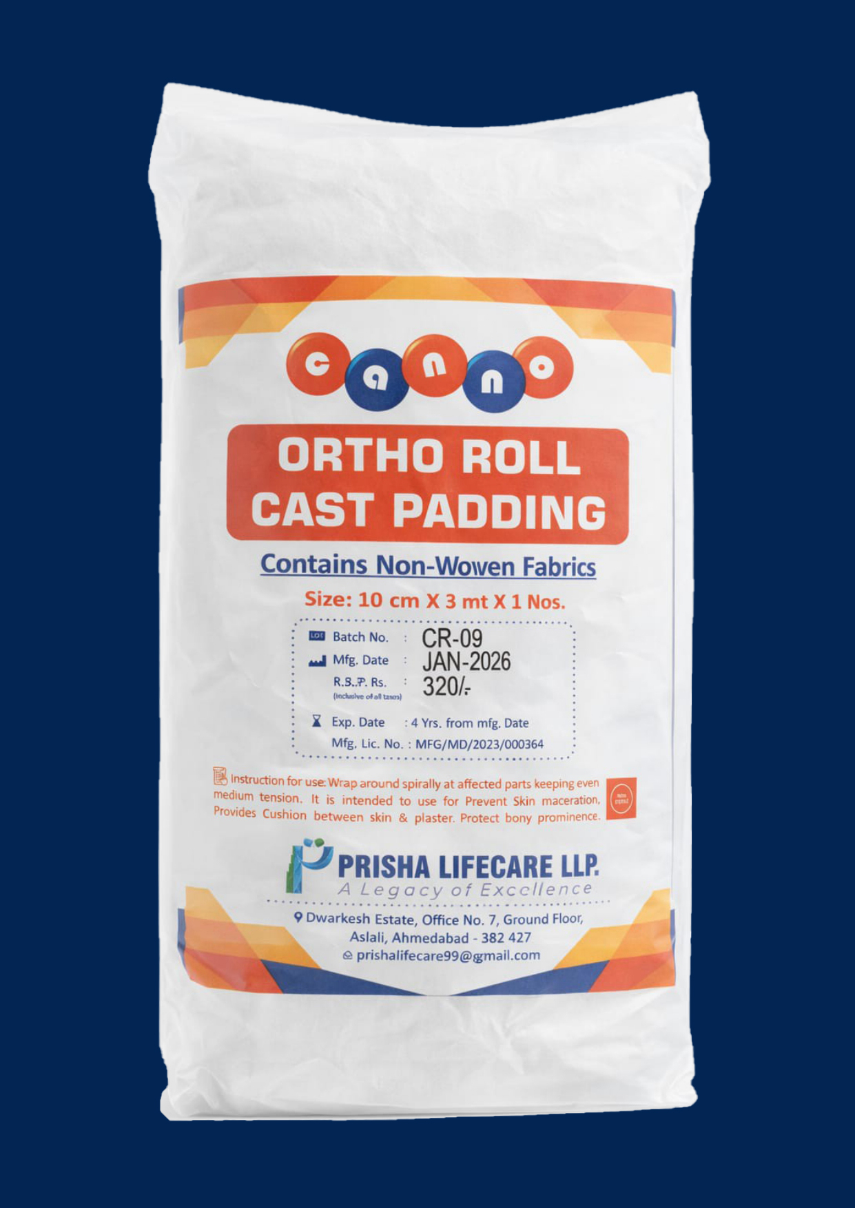 Orthopedic Cast Padding Soft Roll 10cm x 3m